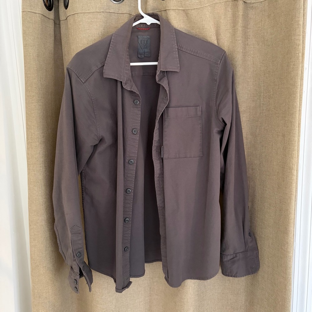 Topo Designs Men’s L Dirt Charcoal Button-Up Shirt